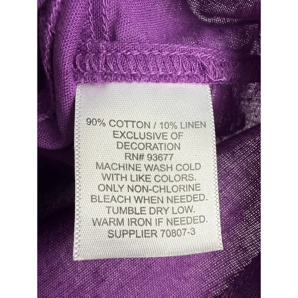 Liz Claiborne Womens Sleeveless Button Front Top‎ Purple Size XL NWT - Picture 6 of 8